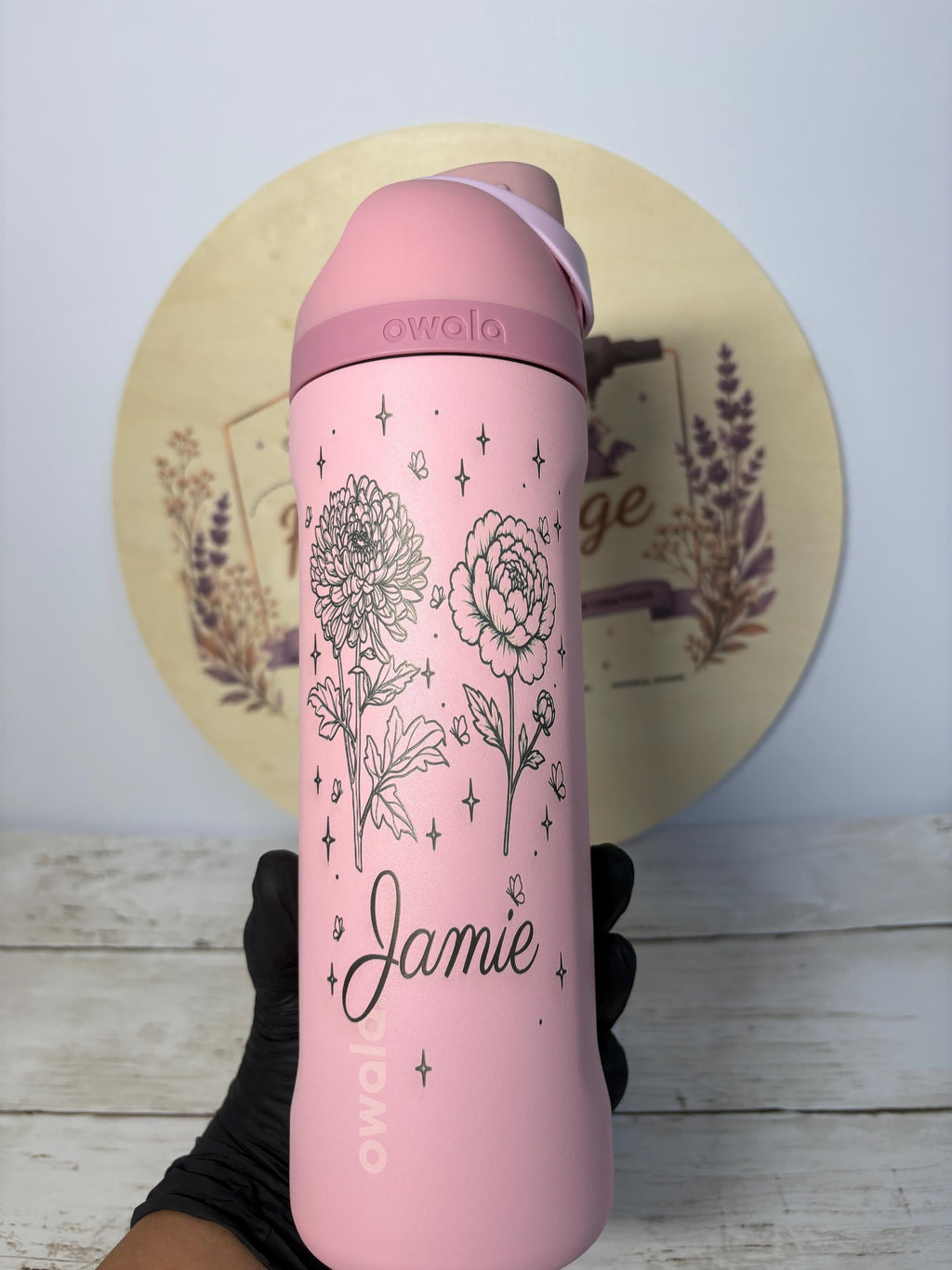 Personalized Birth Flower Owala FreeSip