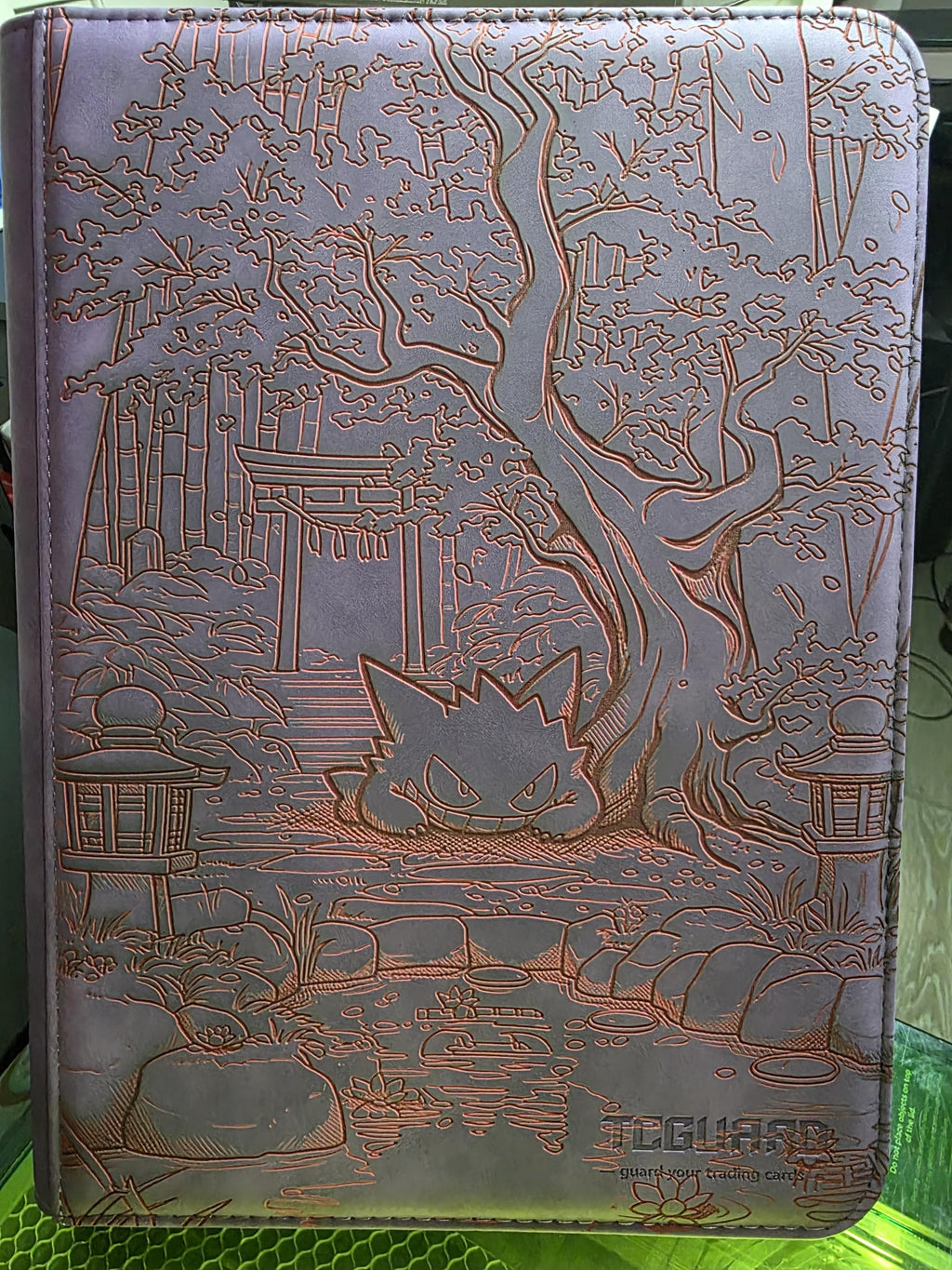 Laser Engraved Gengar Inspired TCGuard Sleeve Binder or Top Loader Binder