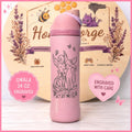 Engraved Pink Owala 24oz FreeSip Water Bottle | Floral Eeveelution Inspired Tumbler | Laser Engraved Gift for Pokémon Fans