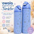 Engraved Owala Tumbler | Ghost Pumpkin Fall Design (24oz/32oz)