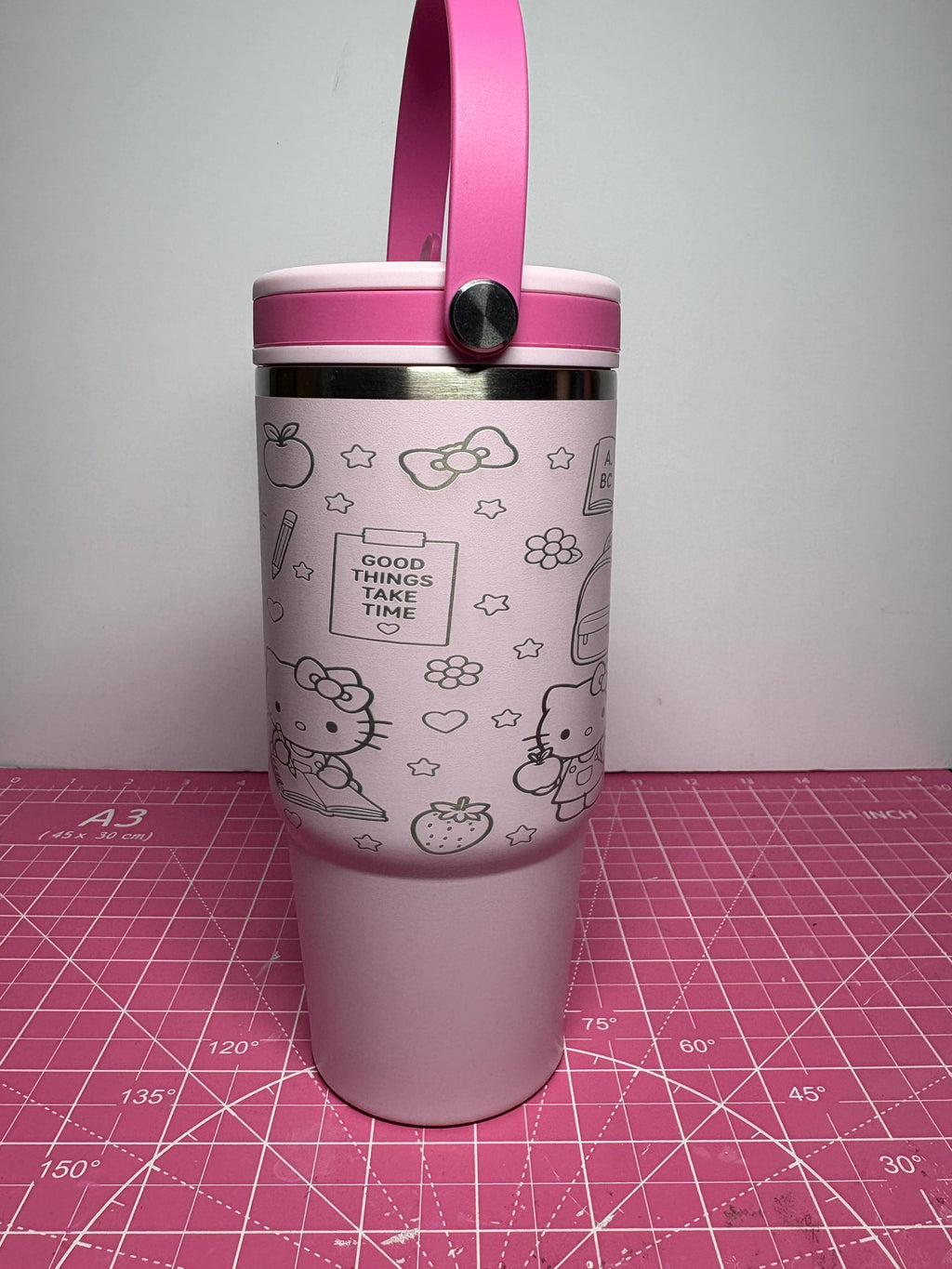 Custom Engraved Kitty Tumbler, 20 oz Ashland Cup with Handle, Personalized Name