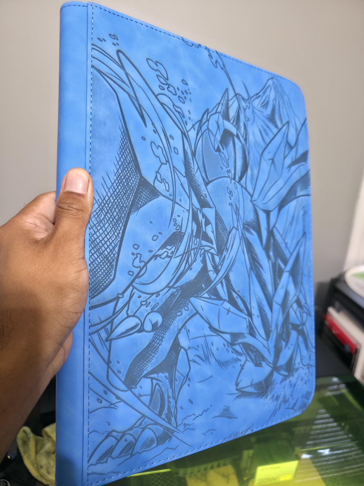 Kyurem Pokémon Binder | Blue TCGGuard 9 Pocket Laser Engraved Card Binder | Legendary Pokémon TCG Album | Collector Gift