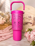 My Melody Engraved Tumbler | Pink 40oz Cup with Handle | Cute Kawaii Tumbler | Personalized Gift | Engraved Character Cup