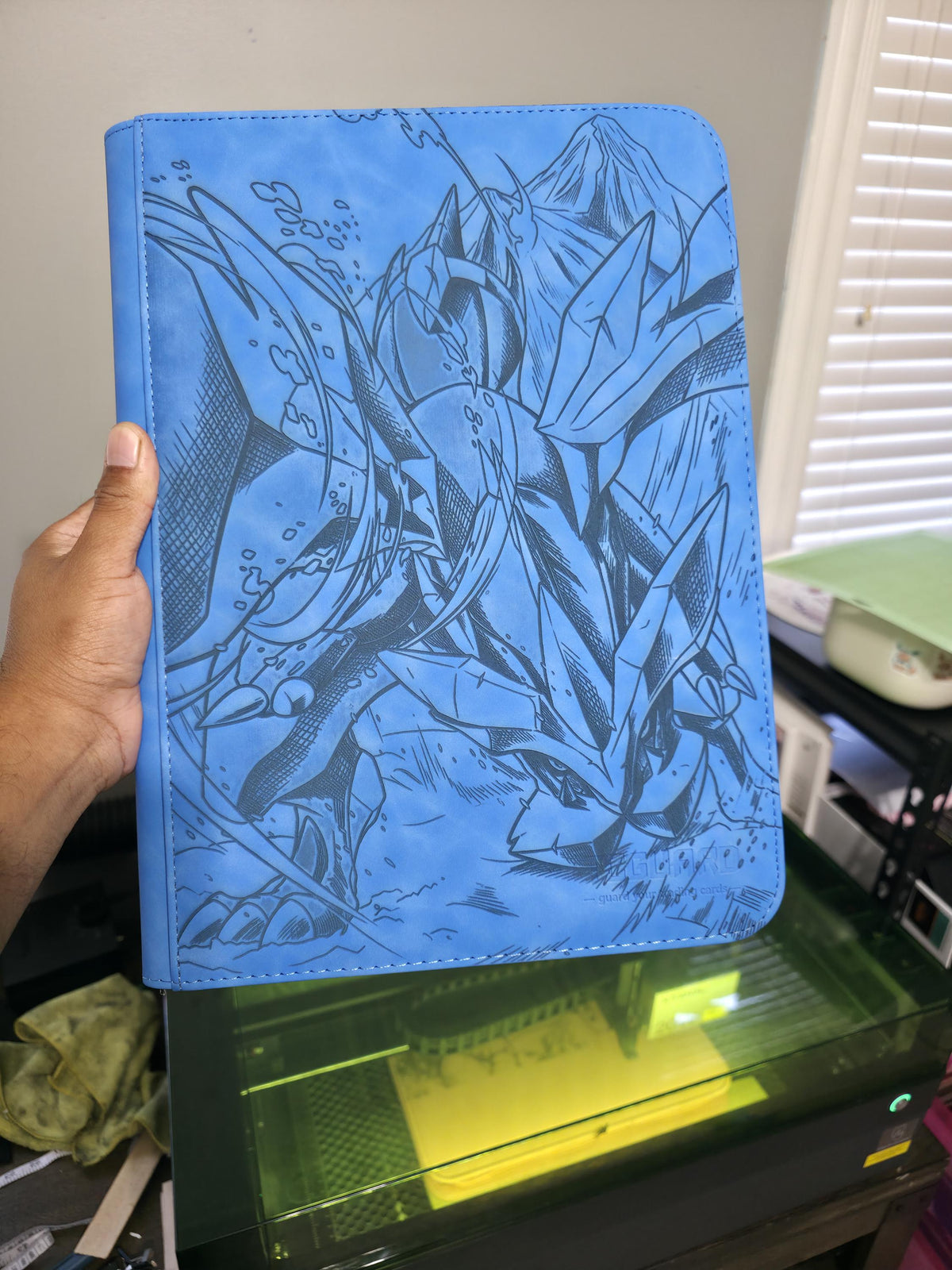 Kyurem Pokémon Binder | Blue TCGGuard 9 Pocket Laser Engraved Card Binder | Legendary Pokémon TCG Album | Collector Gift