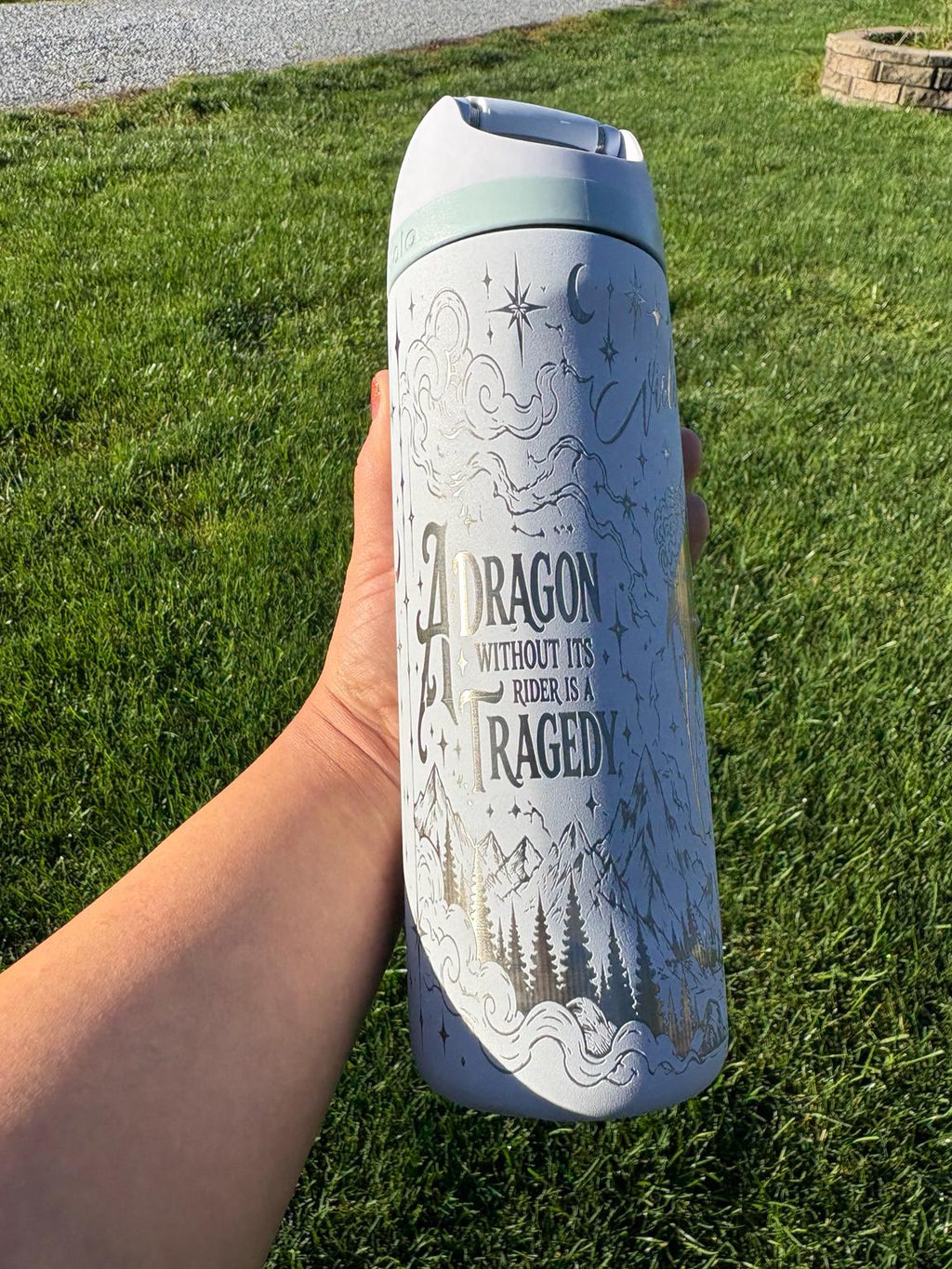Fourth Wing Inspired Engraved Owala FreeSip, Dragon Rider Water Bottle, Fantasy Book Lover Gift
