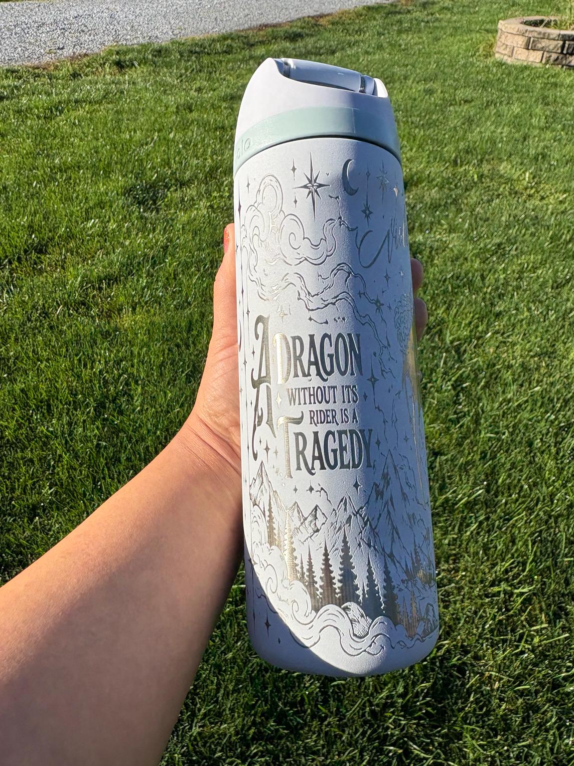 Fourth Wing Inspired Engraved Owala FreeSip, Dragon Rider Water Bottle, Fantasy Book Lover Gift