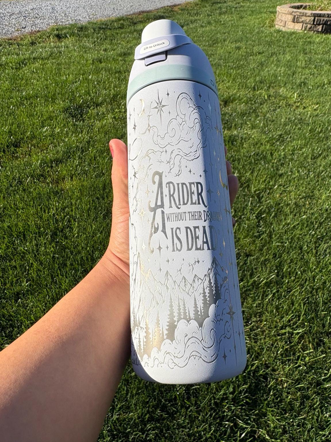 Fourth Wing Inspired Engraved Owala FreeSip, Dragon Rider Water Bottle, Fantasy Book Lover Gift