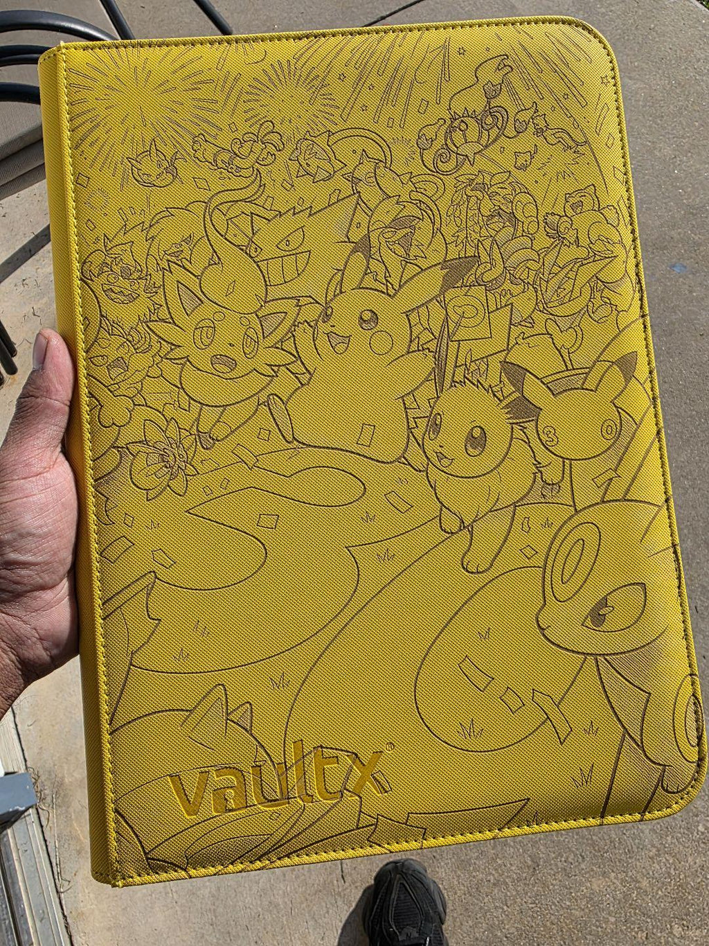 Pikachu 30th Anniversary Night SIR Pokemon Binder| Laser Engraved Vault X 4 9 12 Pocket (Sleeved) Binder | WITHYU 9-Pocket Top Loader Binder