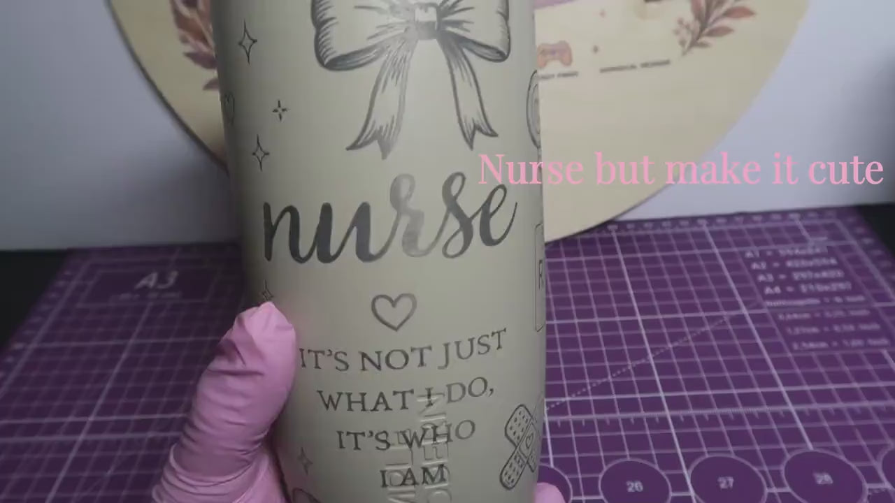 Coquette Nurse Tumbler | Engraved Stainless Steel 16oz Cup