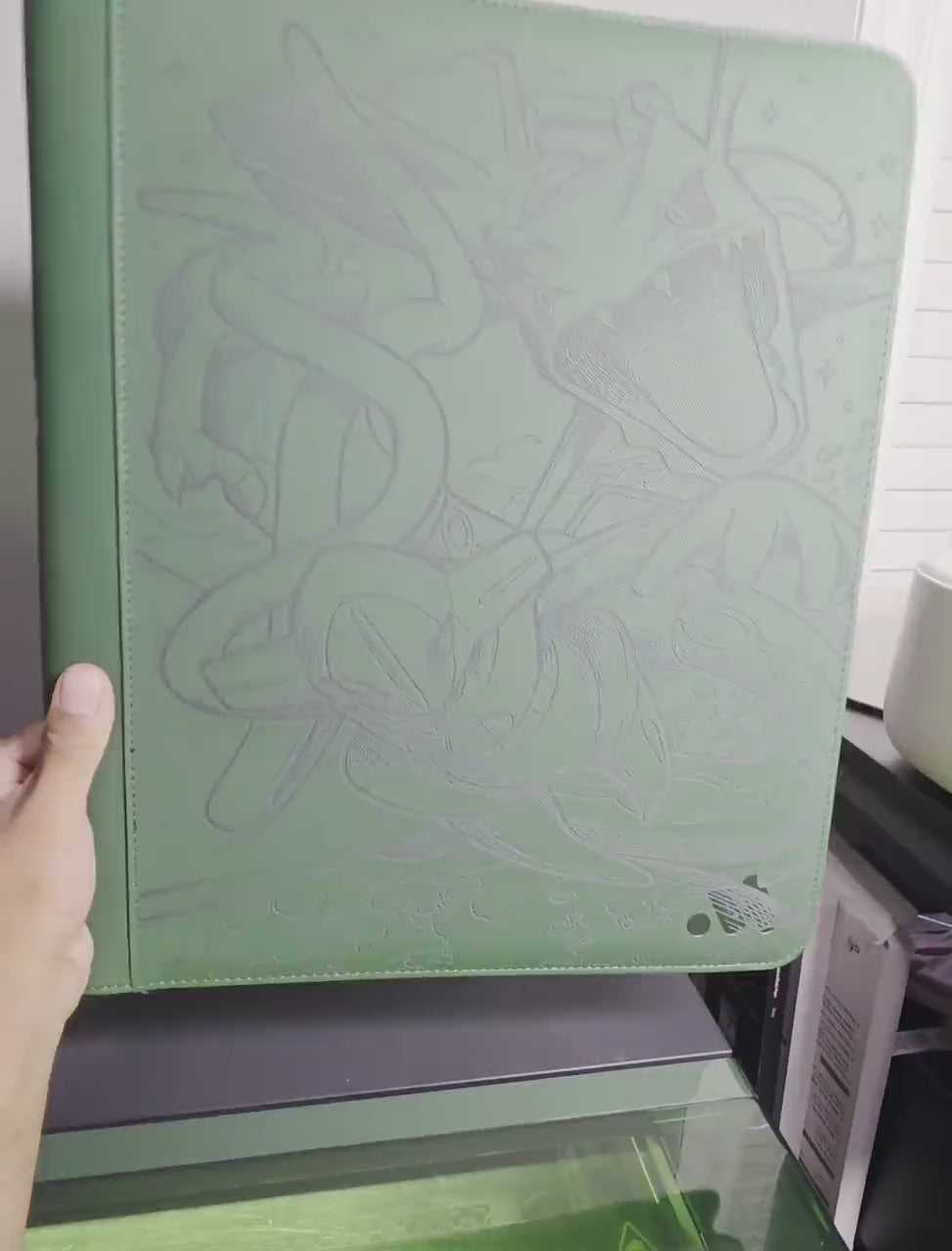 Laser Engraved Rayquaza Deoxys Vault-x Binder or Top Loader Binder
