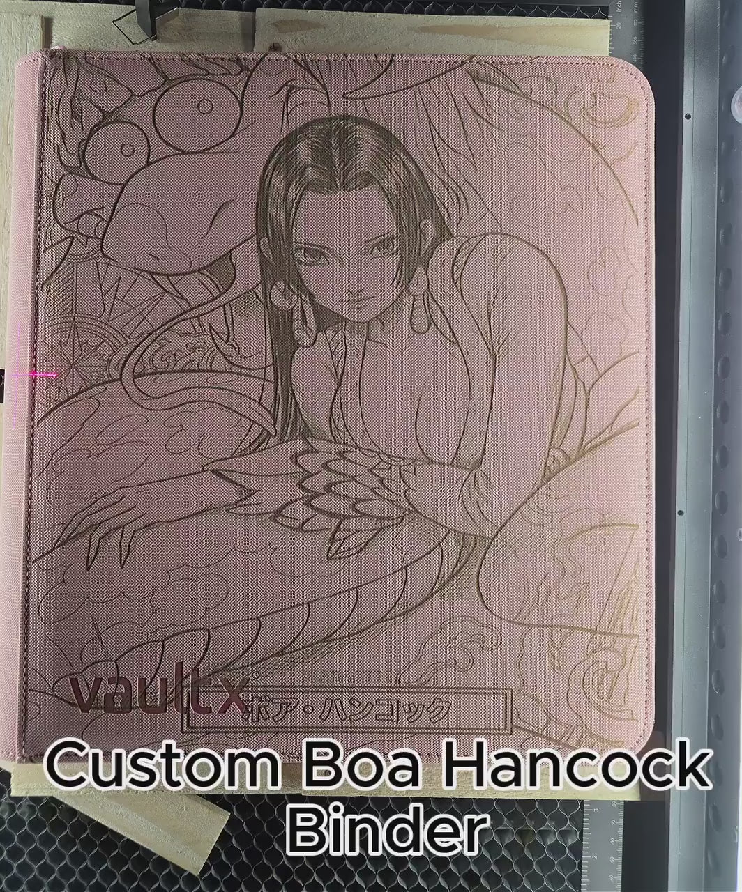 Laser Engraved Boa Hancock Binder – One Piece Inspired | Pink Vault X Trading Card Binder