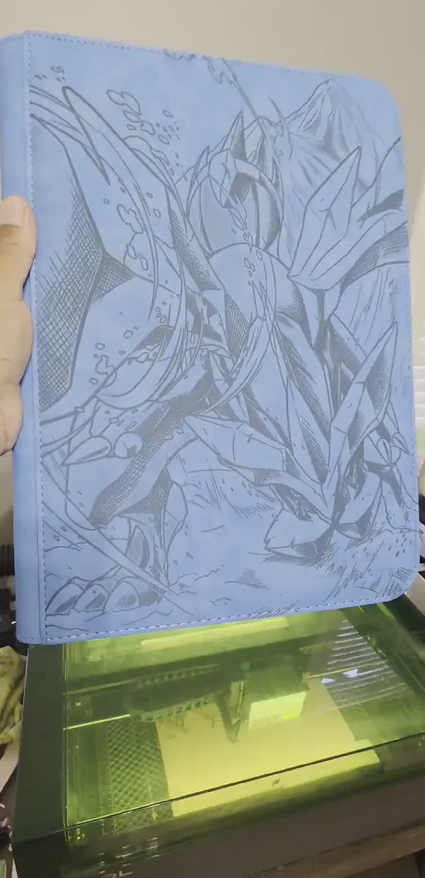 Kyurem Pokémon Binder | Blue TCGGuard 9 Pocket Laser Engraved Card Binder | Legendary Pokémon TCG Album | Collector Gift
