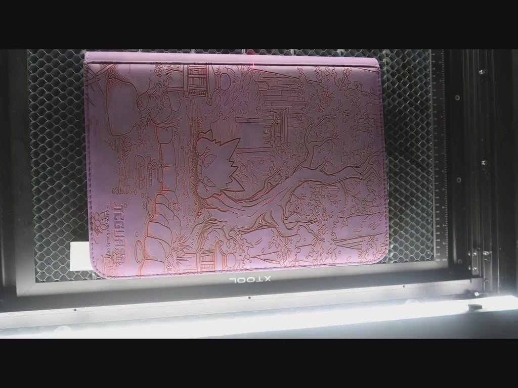 Laser Engraved Gengar Inspired Trading Card BinderTCG Collector Album