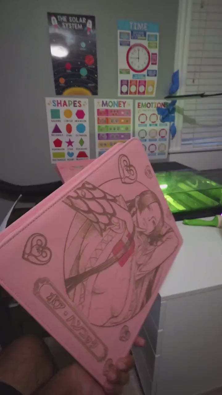 Laser Engraved Boa Hancock Binder – One Piece Inspired | Pink Vault X Trading Card Binder