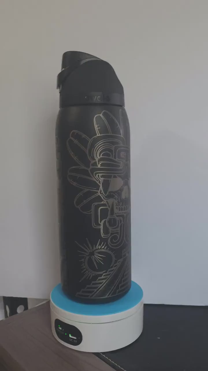 Laser Engraved Quetzalcoatl Owala Water Bottle | Aztec Inspired FreeSip Bottle | Mexican Heritage Gift
